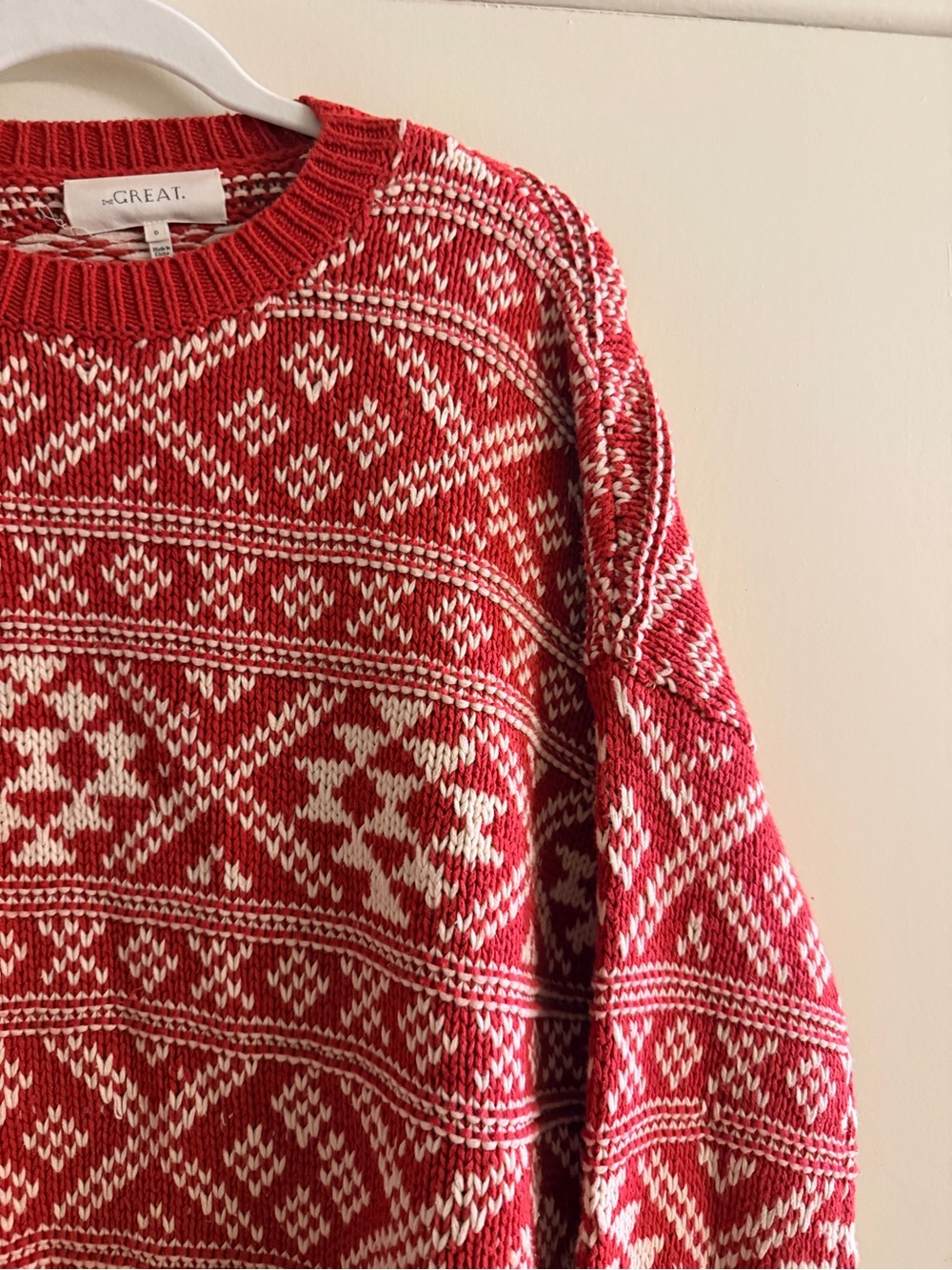 The Great Fair Isle Pullover Sweater in Dried Currant XS - Picture 4 of 8